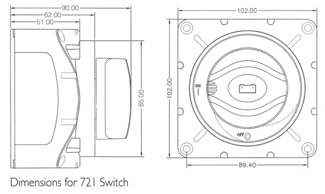 BEP 720 Heavy Duty On/Off Battery Switch 600A