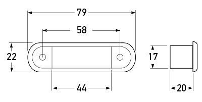Hella Marine LED Recess Mount Front End Outline Lamp