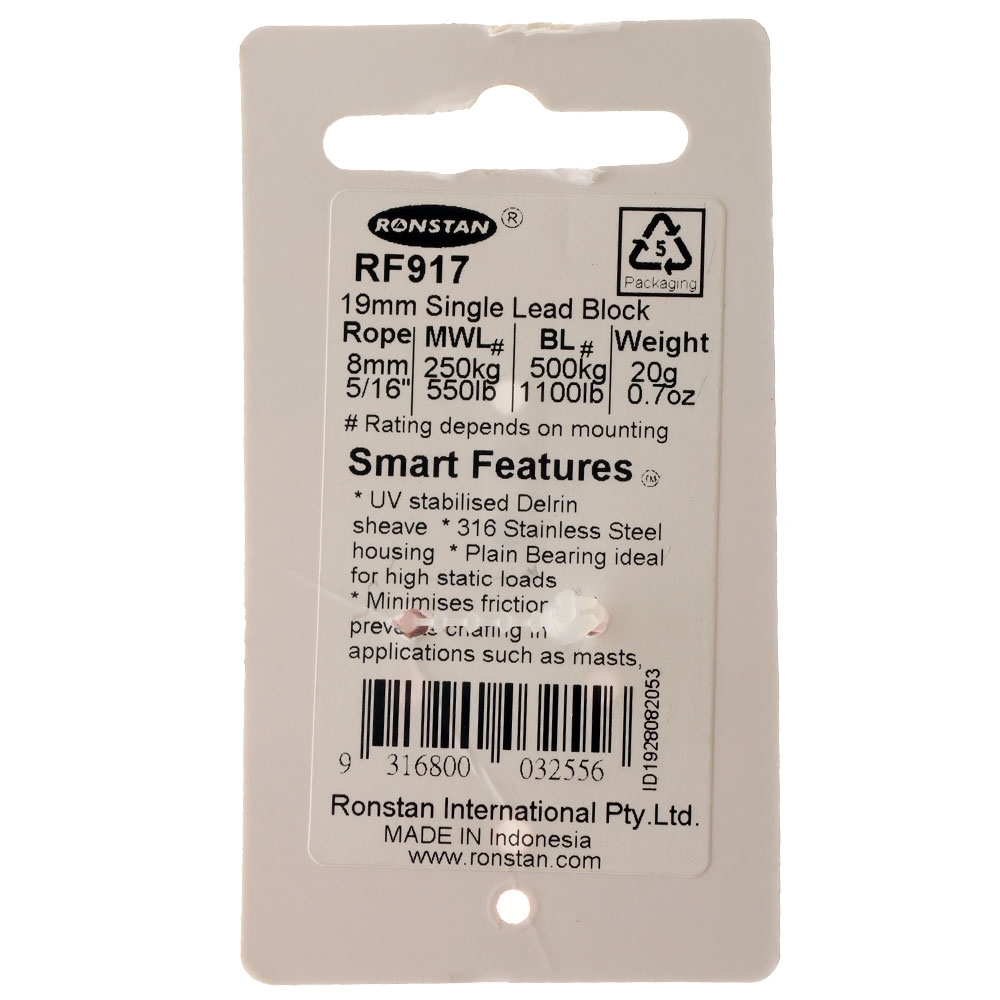 Ronstan RF917 Single Lead Block