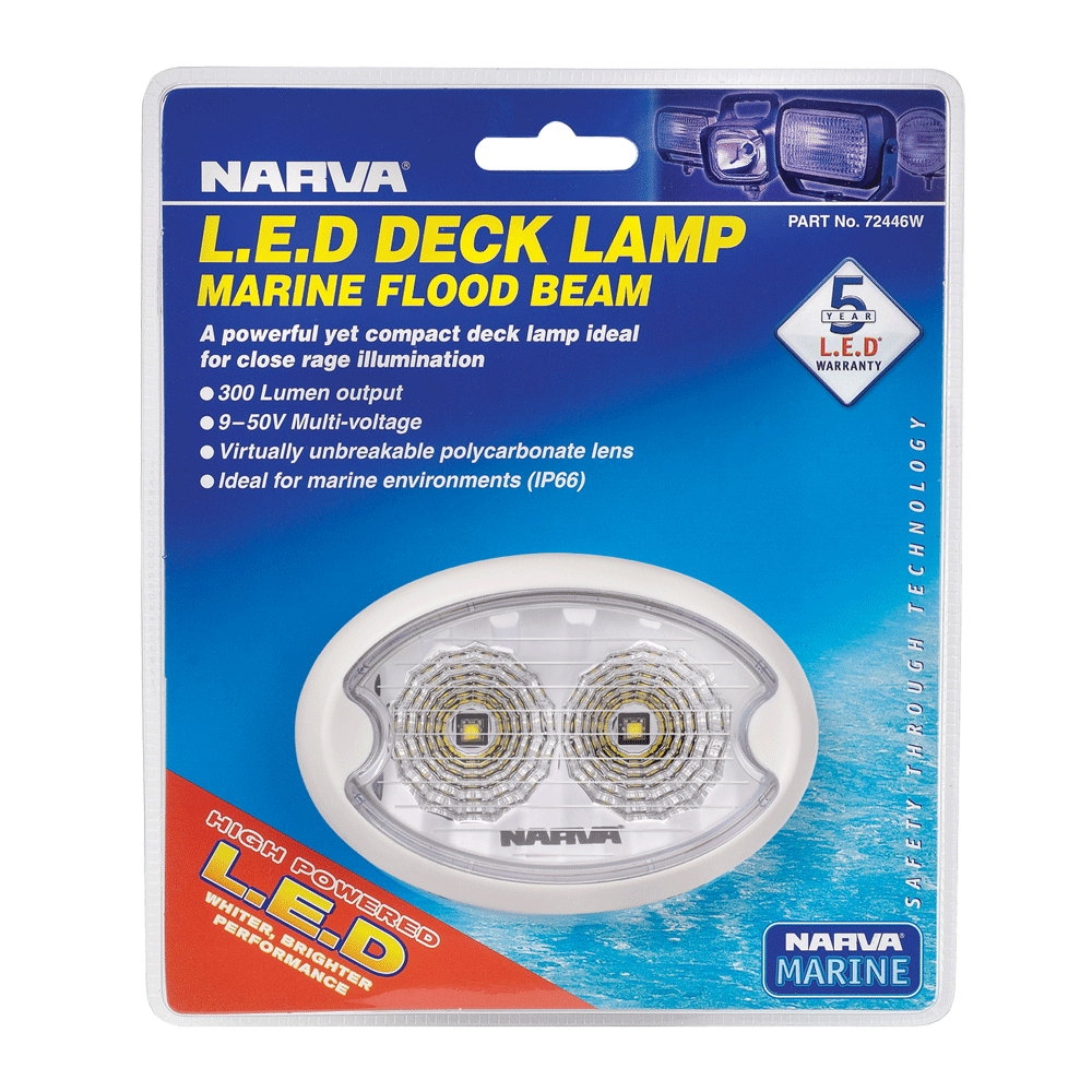 NARVA Marine LED Work Lamp Flood Beam White 900 Lumens
