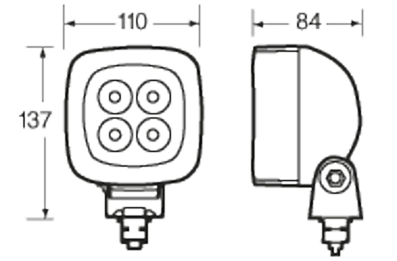 NARVA Trailer Square Marine LED Flood Beam Work Lamp 9-64V 2000LM White