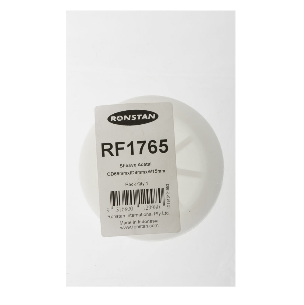 Ronstan RF1765 Acetal Sheave 66mm OD x 8mm ID x 15mm W