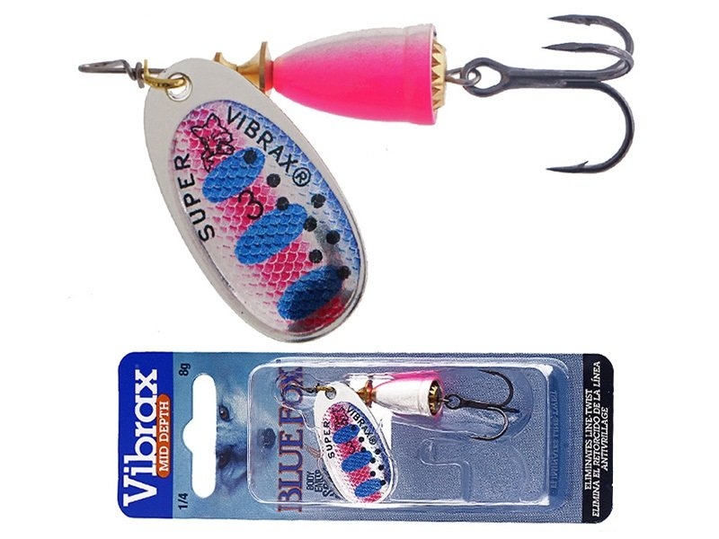 Blue Fox Vibrax Mid Depth Spinner Lure 8g Rainbow Trout