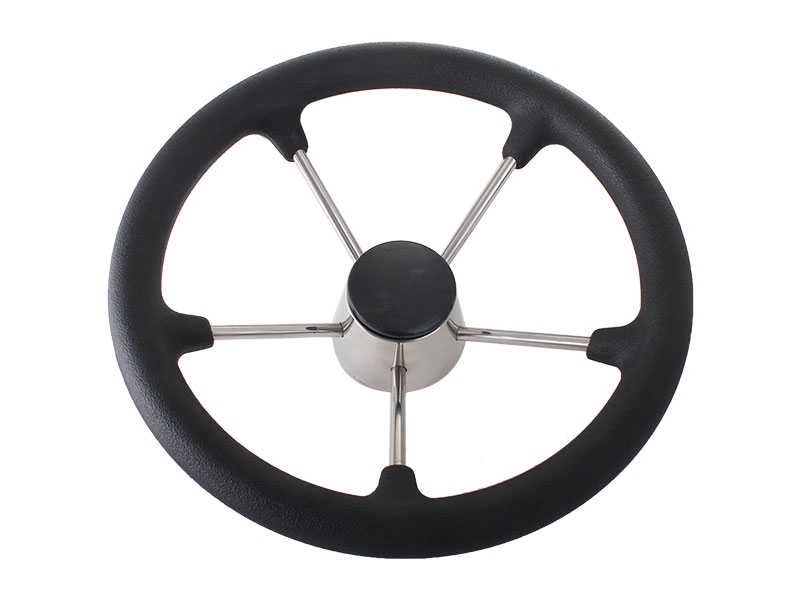 Stainless Steering Wheel with Rubber Boot 13.5in