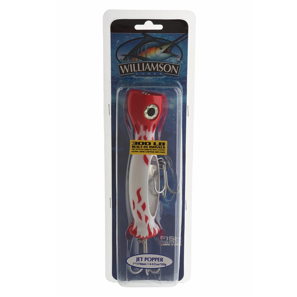 Williamson Jet Popper 178mm 120g Red White Flame