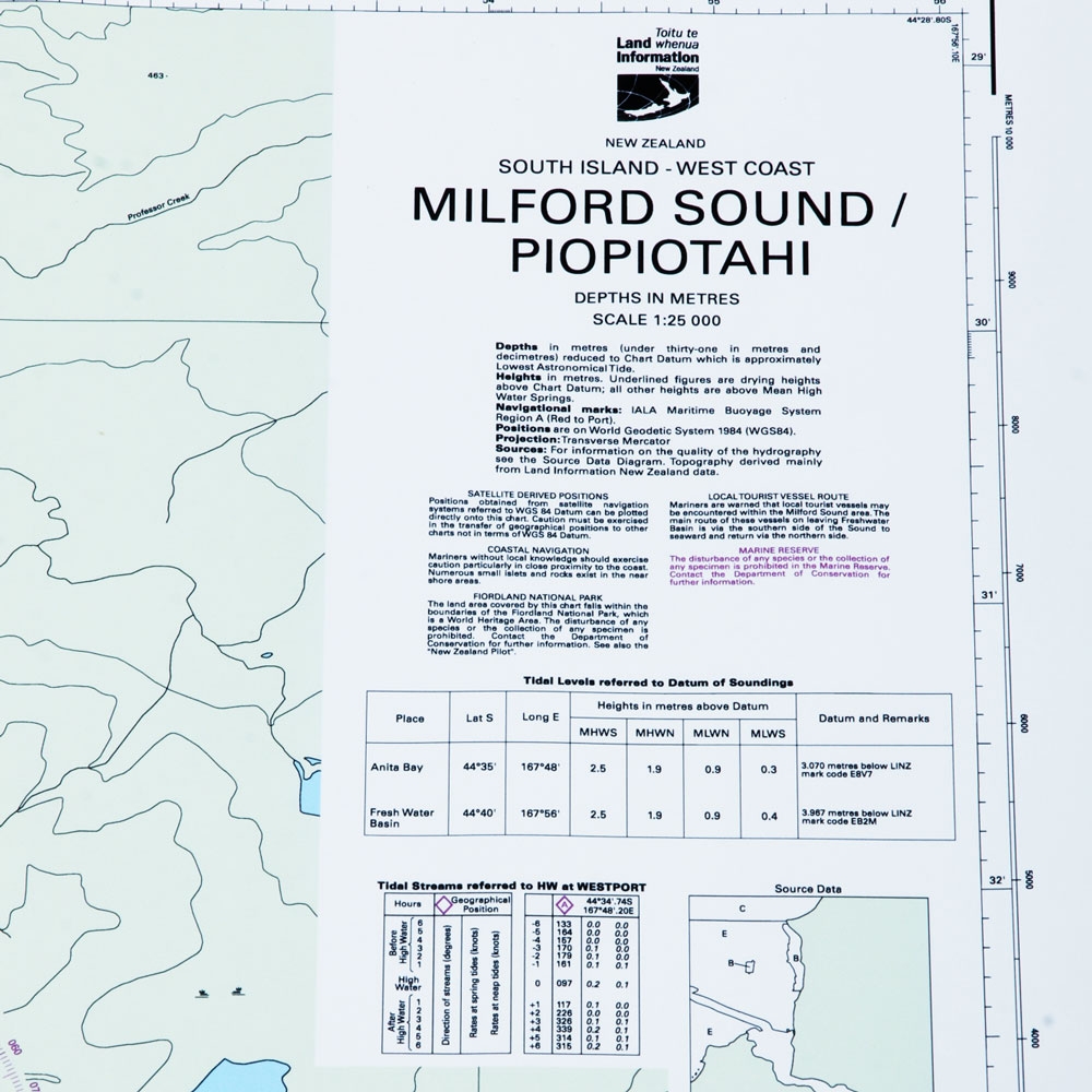 NZ 7621 Milford Sound / Piopiotahi Chart