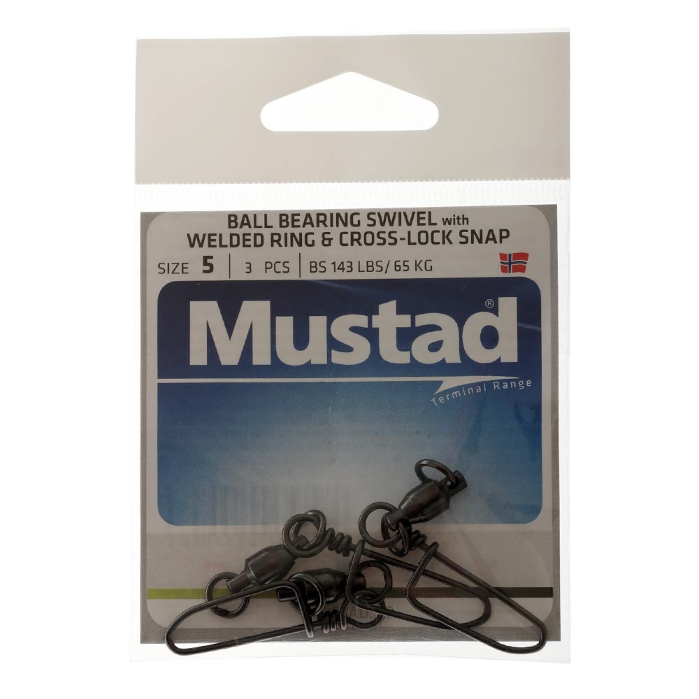 Mustad Ball Bearing Game Swivel with Cross-Lock Snap