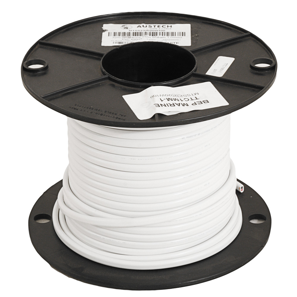 BEP Twin Core Sheathed Cable 1mm 0.6/1kV White - Per Metre