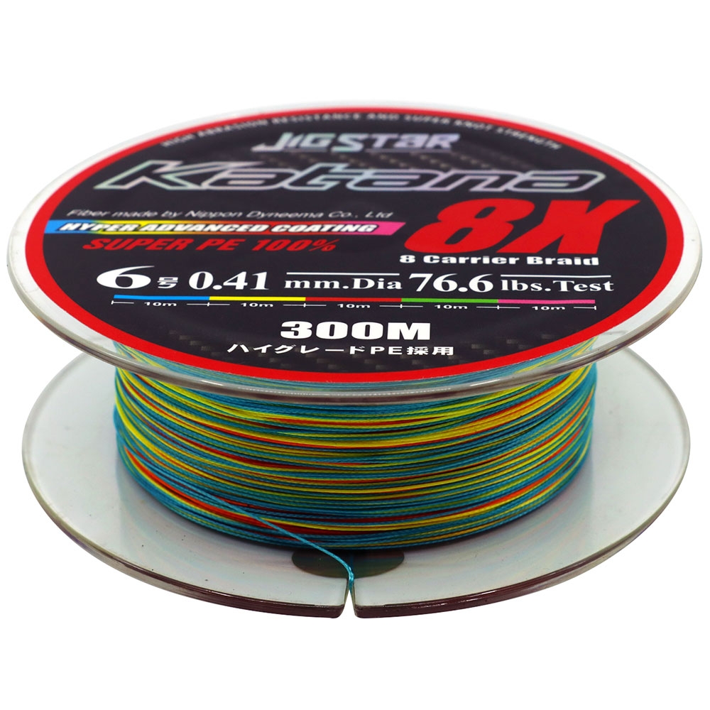 Jig Star Katana X8 Multi-Colour Japanese Braid PE6 76.6lb 300m
