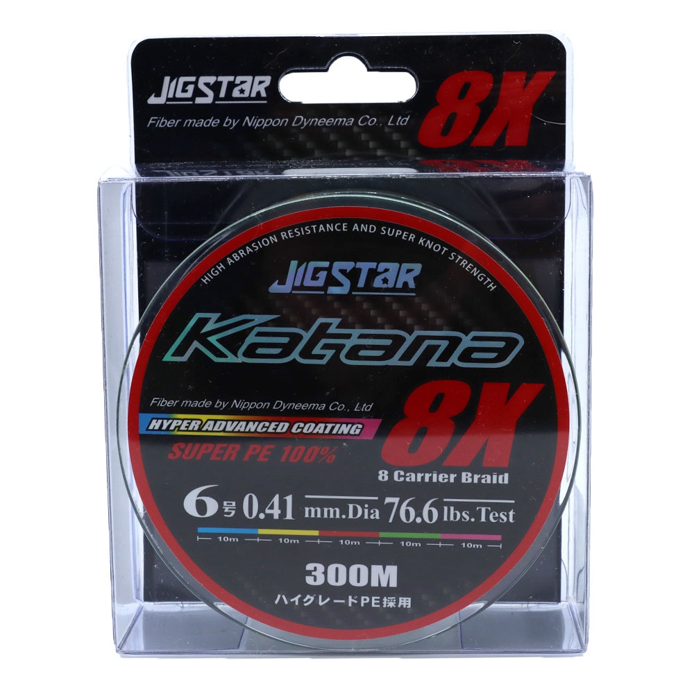 Jig Star Katana X8 Multi-Colour Japanese Braid PE6 76.6lb 300m