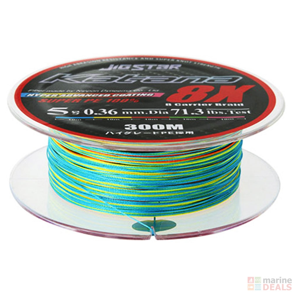 Jig Star Katana X8 Multi-Colour Japanese Braid PE10 137.3lb 300m