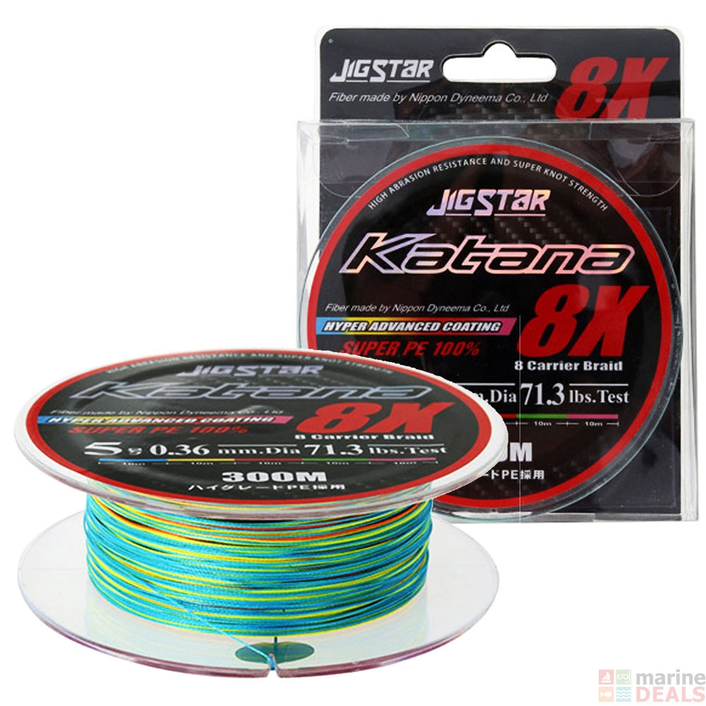 Jig Star Katana X8 Multi-Colour Japanese Braid PE10 137.3lb 300m