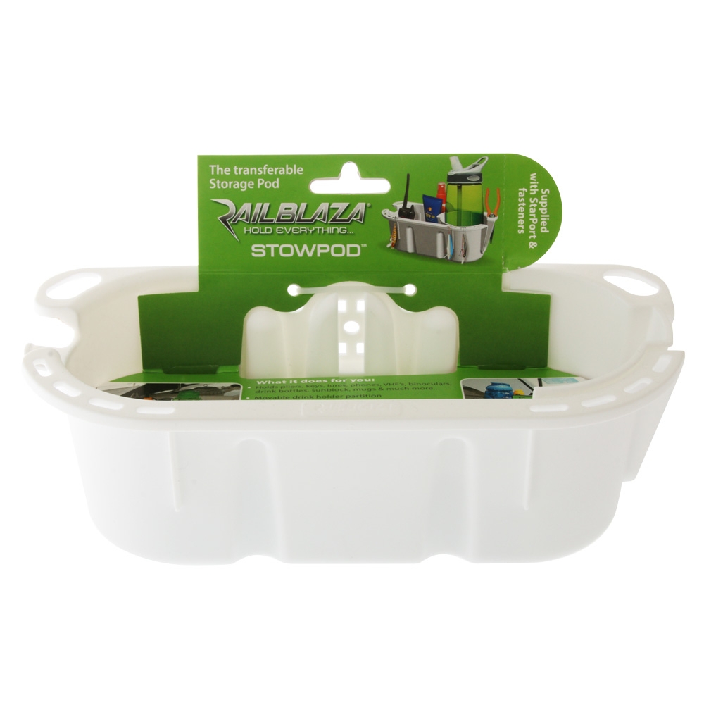 RAILBLAZA StowPod Storage Caddy with StarPort Kit White