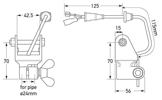 Hella Marine Pipe Socket Base