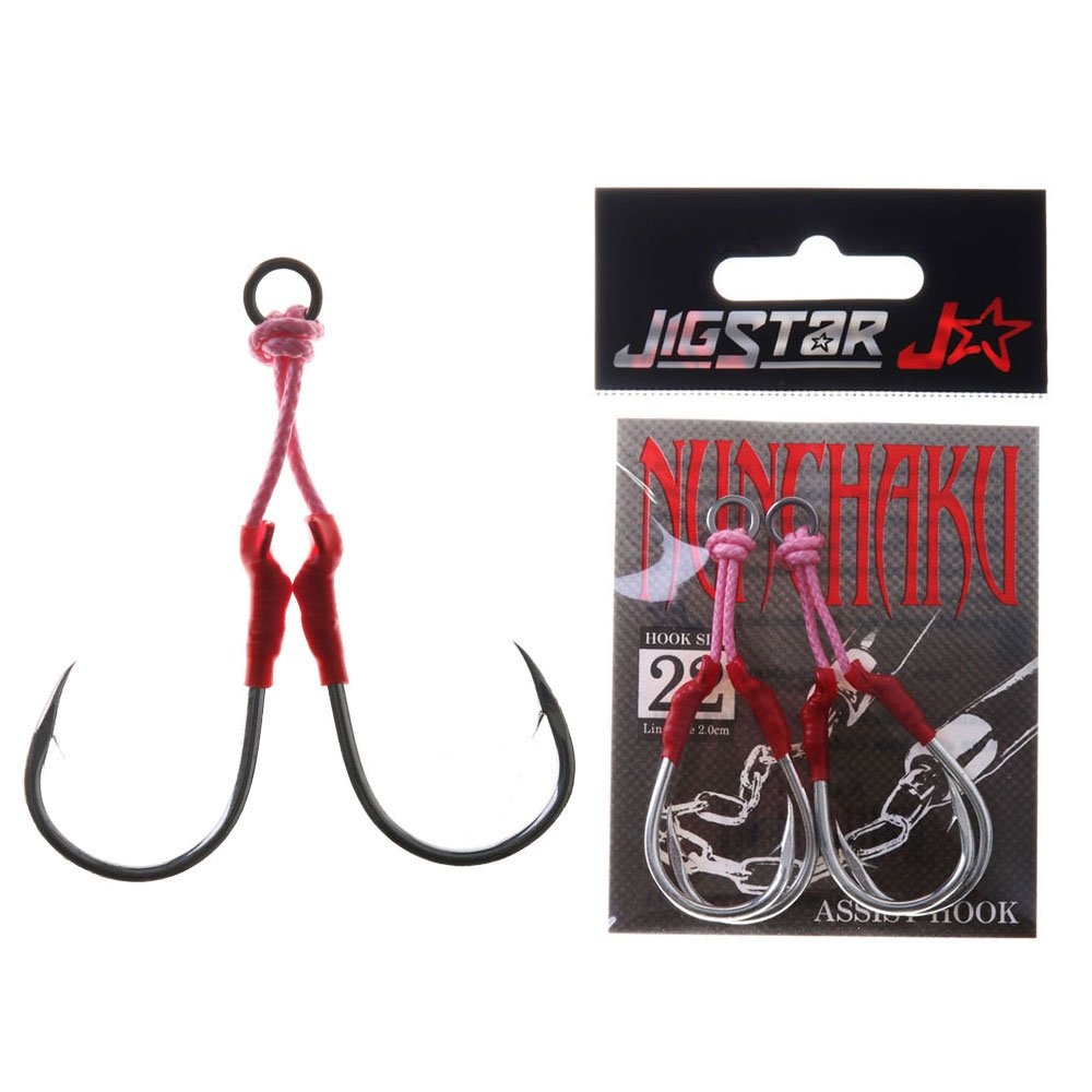 Jig Star Nunchaku Twin Assist Hooks Qty 2 4/0 150lb 10mm