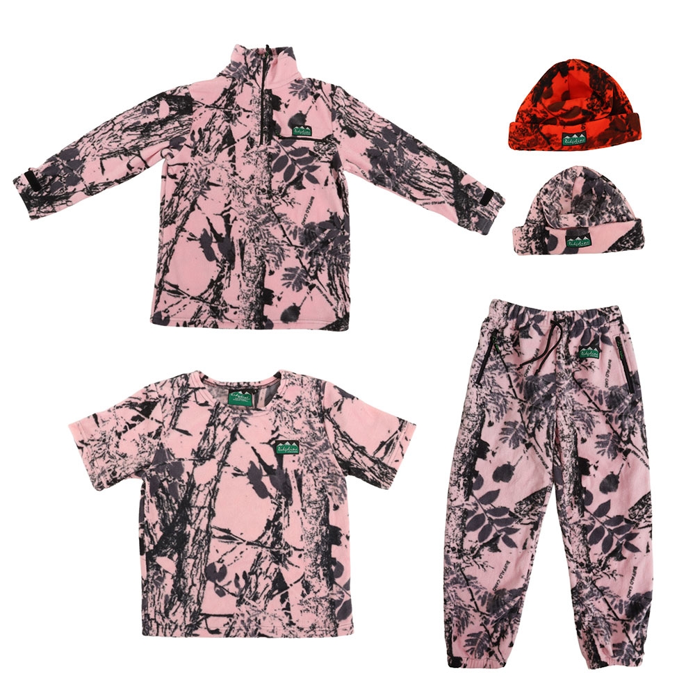 Ridgeline Little Critters 5 Piece Kids Fleece Clothing Pack Pink Camo Age 12