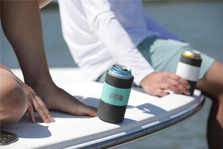 Toadfish Non-Tipping Double Insulated Can Coozie / Stubby Holder Black