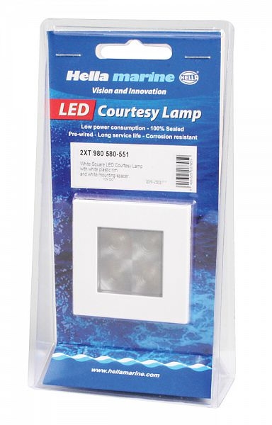 Hella Marine LED Enhanced Brightness Square Courtesy Lamp