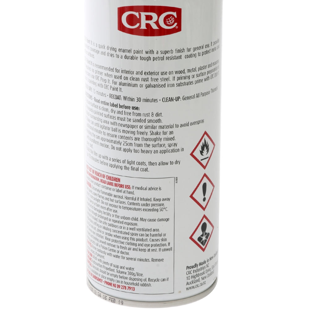 CRC Paint It Quick Dry Enamel Spray Paint 400ml Black Satin