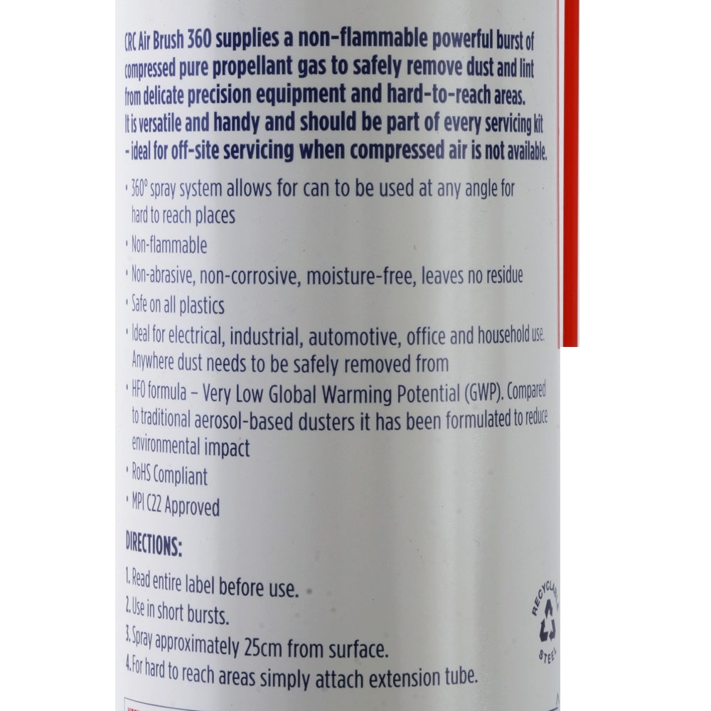 CRC Air Brush 360 Dust and Lint Remover Spray 300g