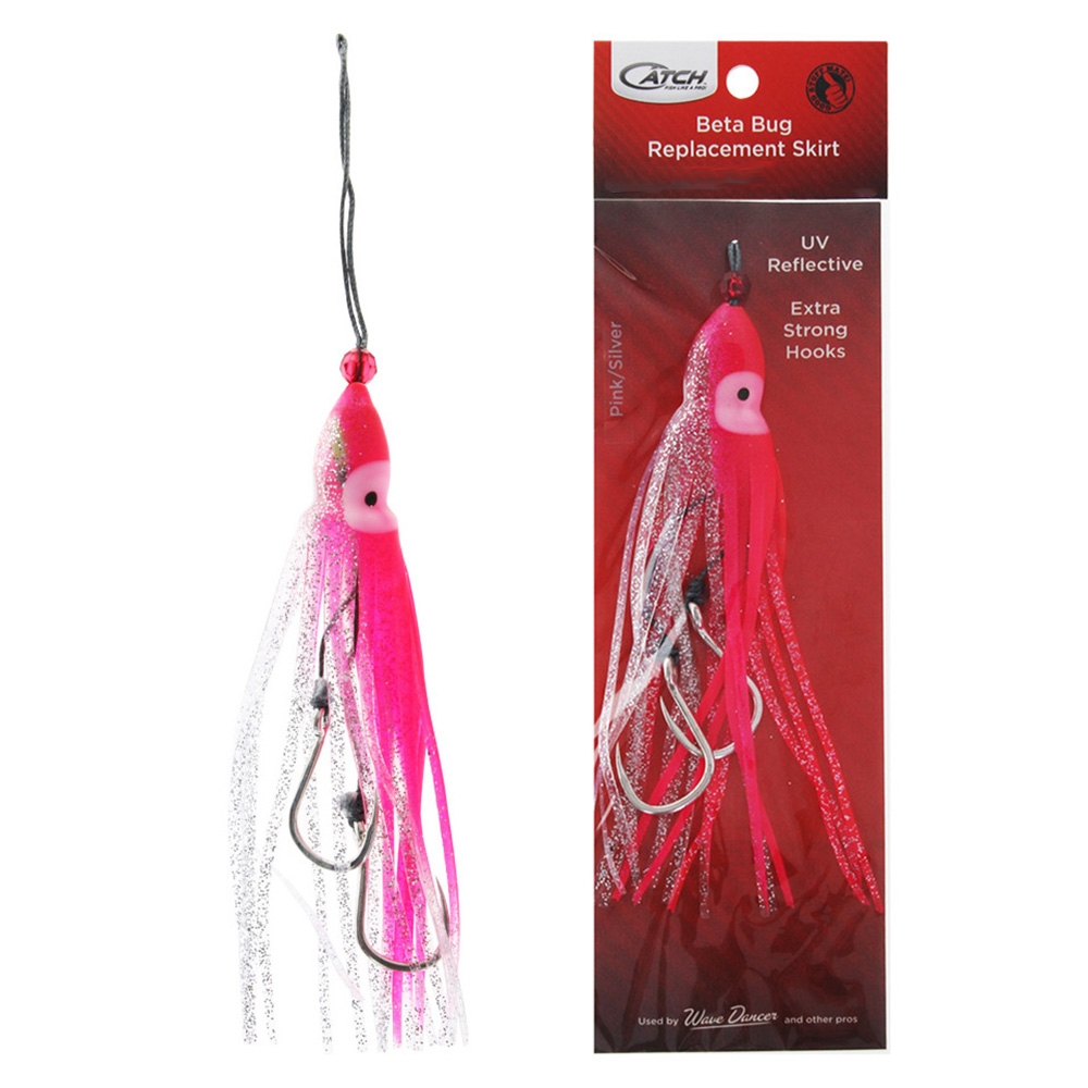 Catch Beta Bug Replacement Assist Rigs 155mm Pink/Silver Qty 1