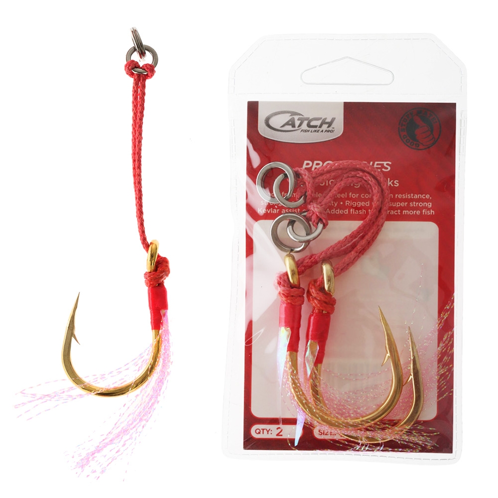 Catch Pro Series SJ51 Jigging Assist Hooks 11/0 Qty 2 - 300lb solid ring