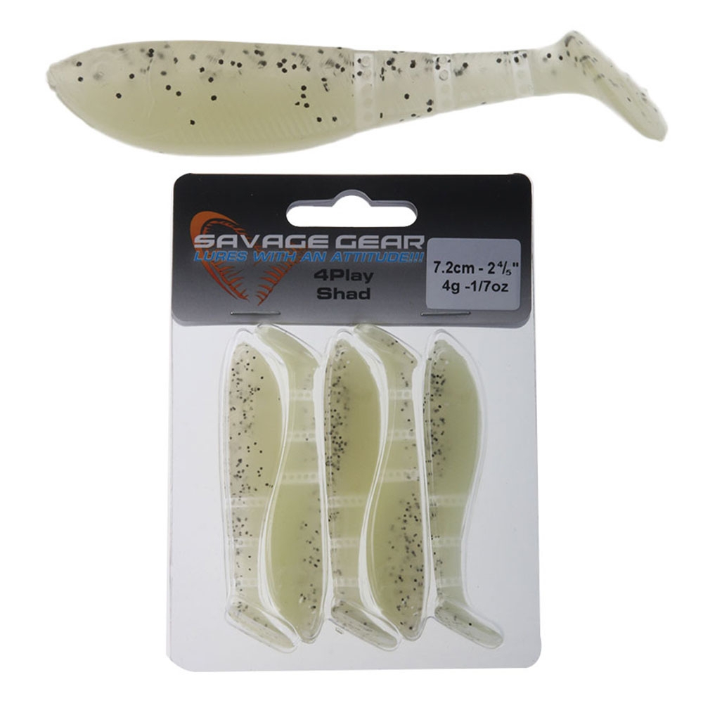 Savage Gear Pro 4Play Shad Loose Body 7.2cm 4g Qty 5 Glow