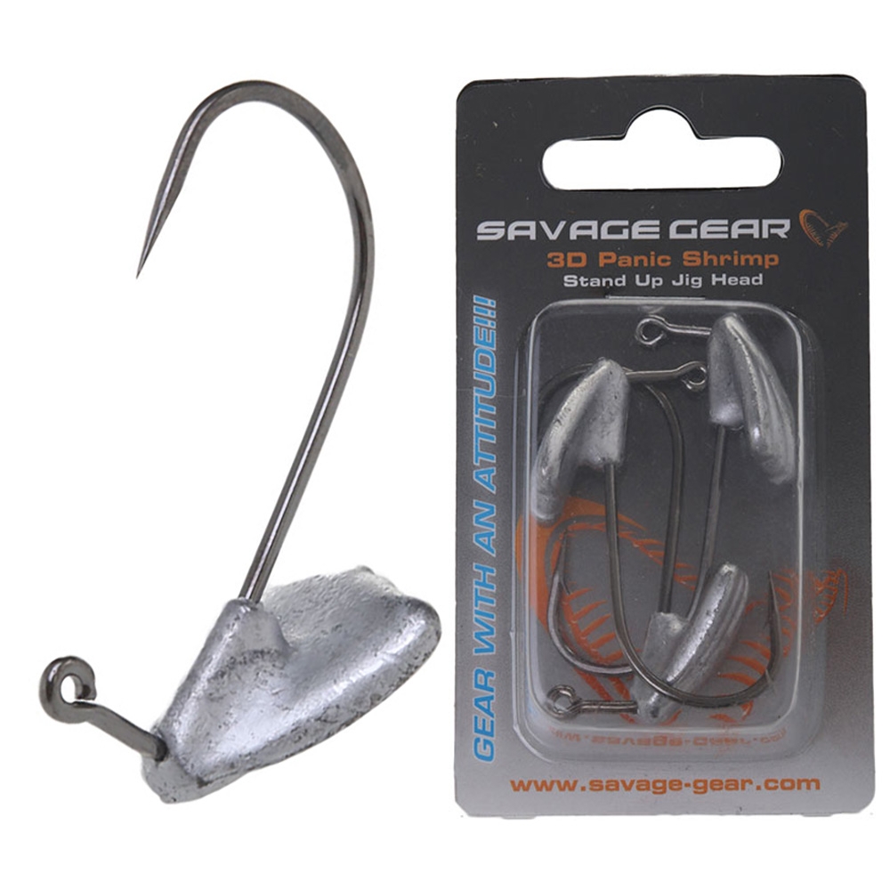  Savage Gear 3D Panic Shrimp Stand Up Jig Head 1/2oz Qty 3