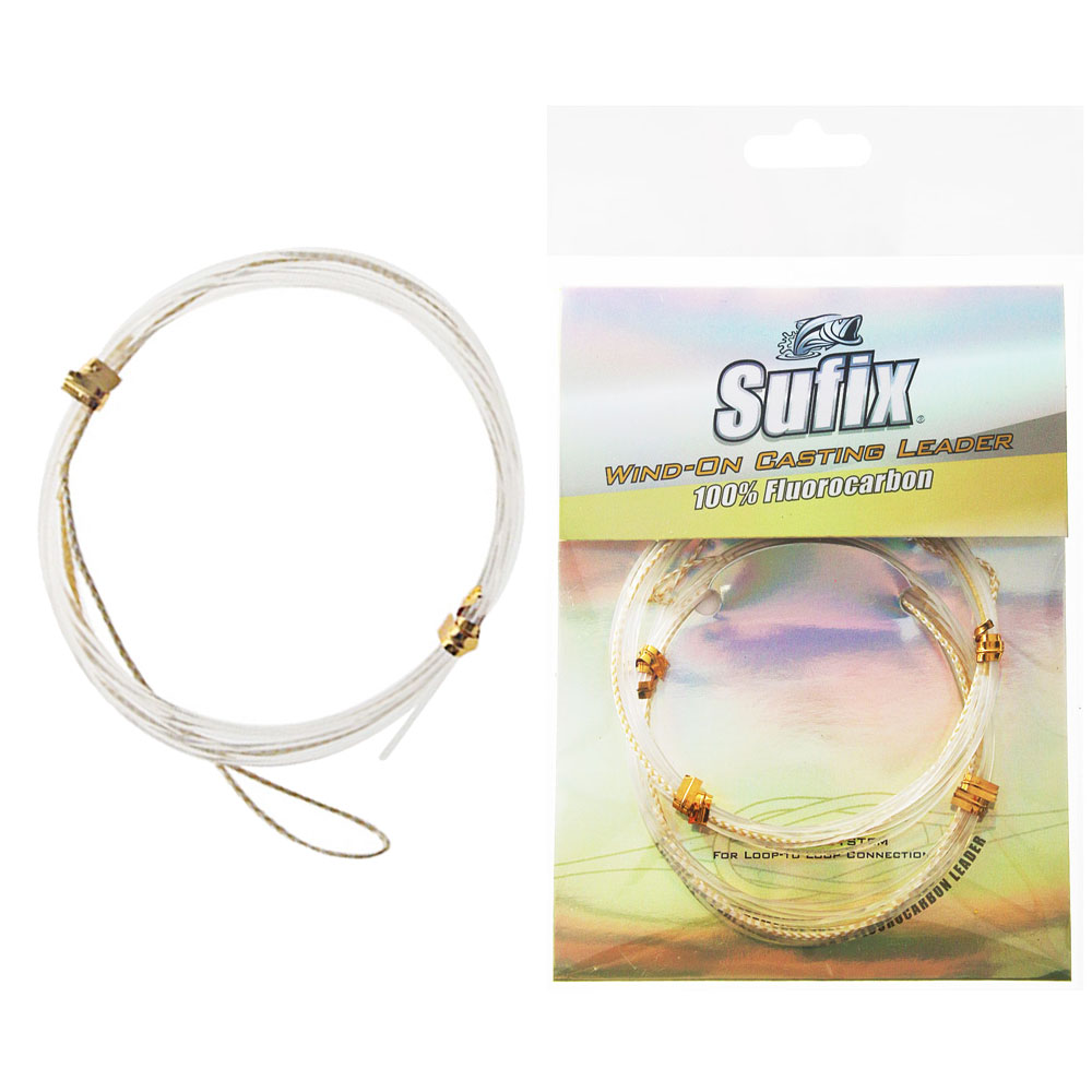 Sufix Fluorocarbon Casting Wind-On Leader 1.5m 20lb Qty 2