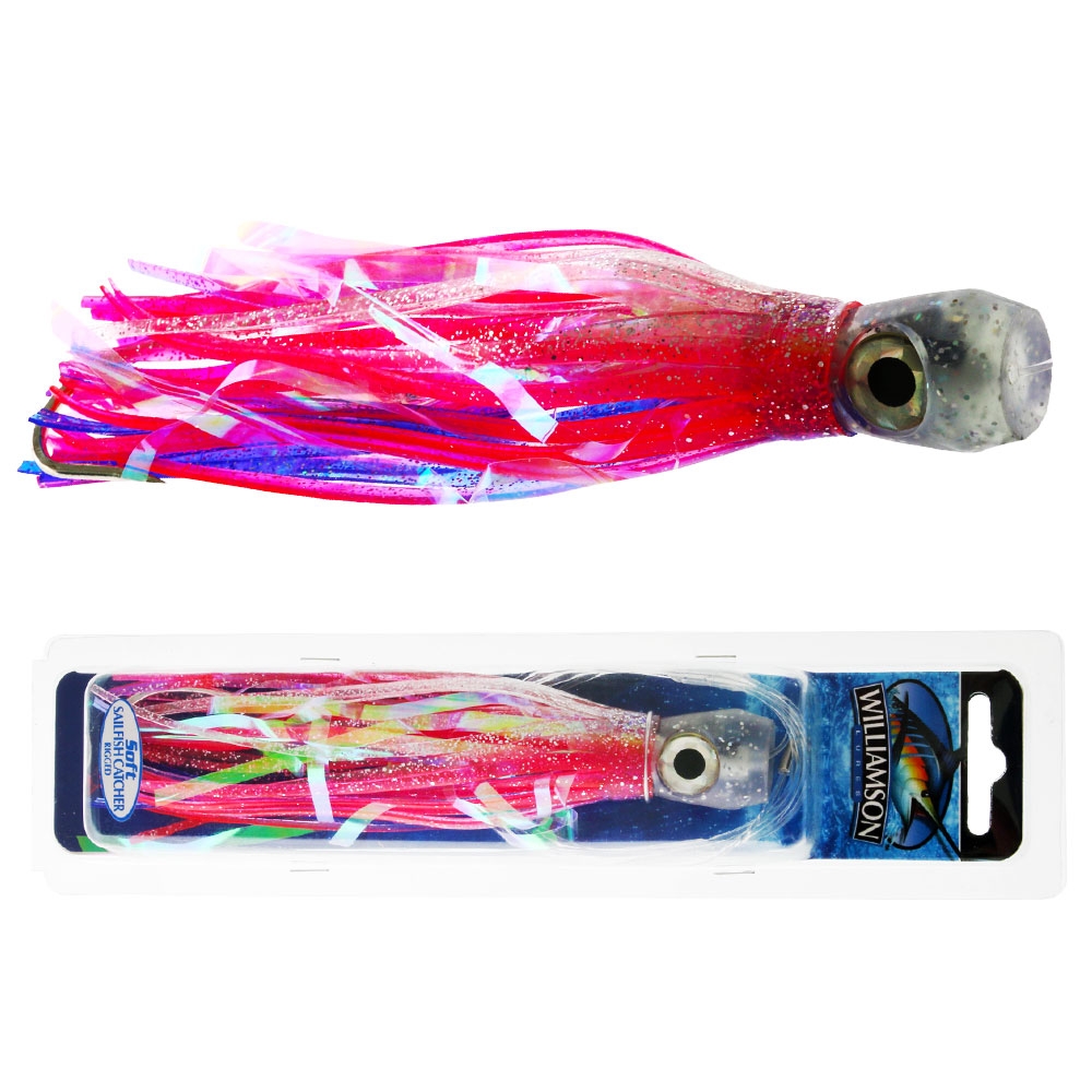 Williamson Softhead Tuna Lure Rigged 5.5in Black Pink Silver
