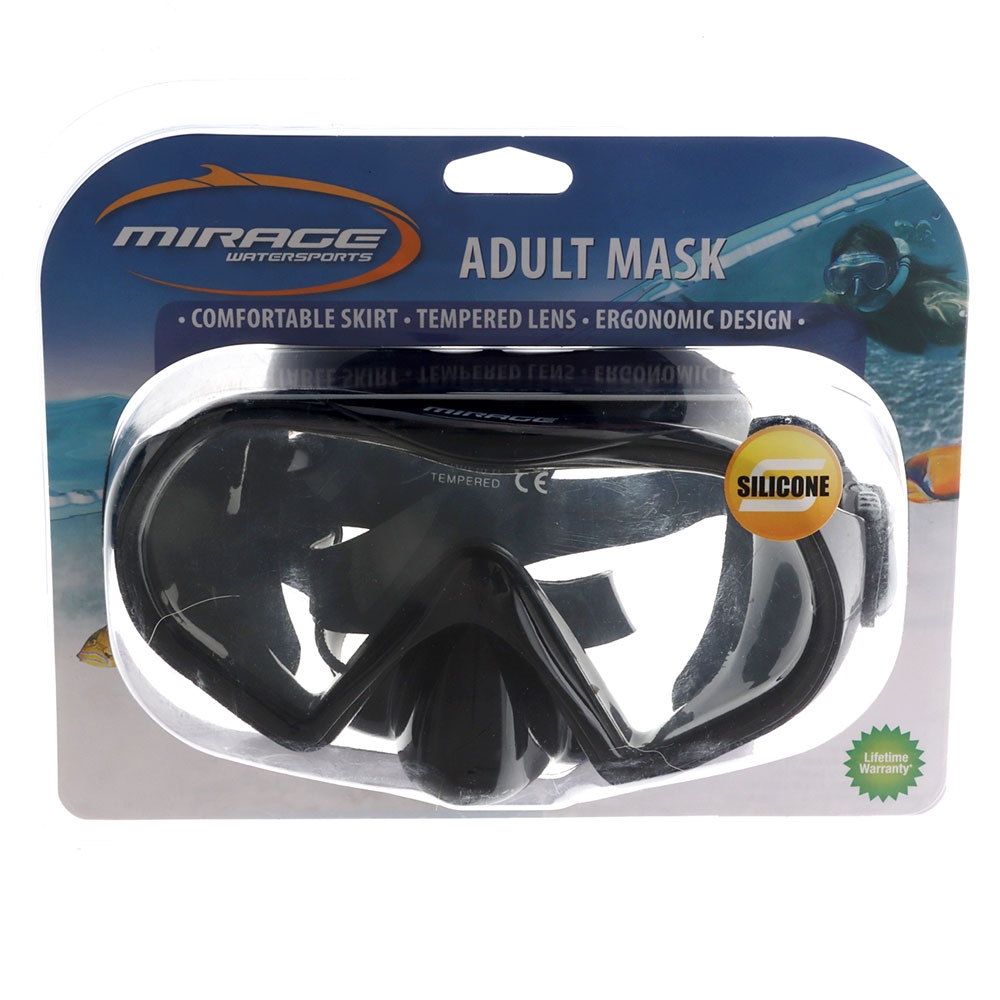 Mirage Nova Adult Silicone Dive Mask Black