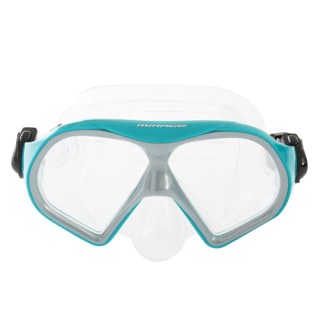 Mirage Mission Adult Dive Mask Snorkel and Fins Set Teal L/XL