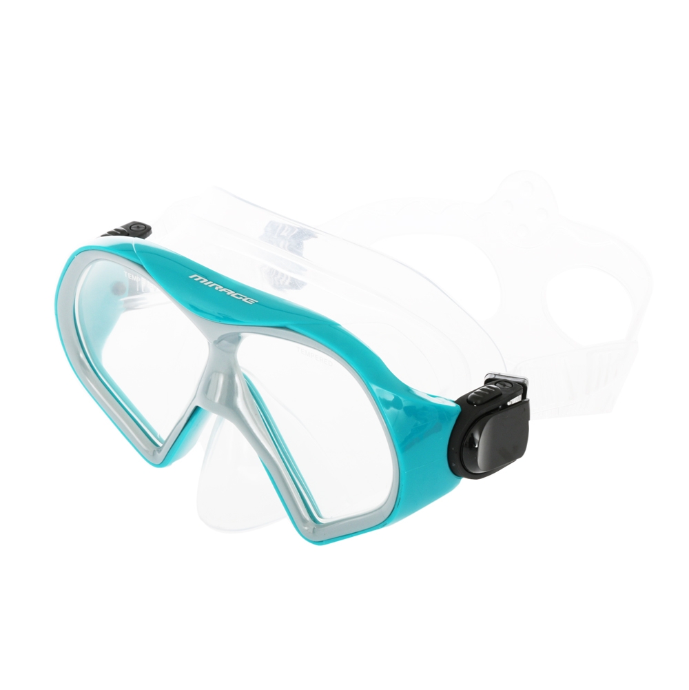 Mirage Mission Adult Dive Mask Snorkel and Fins Set Teal L/XL