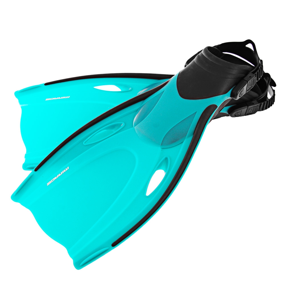 Mirage Mission Adult Dive Mask Snorkel and Fins Set Teal L/XL