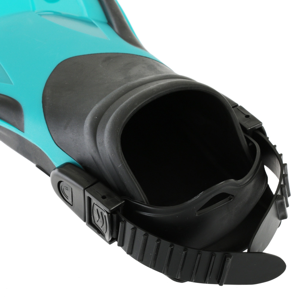 Mirage Mission Adult Dive Mask Snorkel and Fins Set Teal L/XL