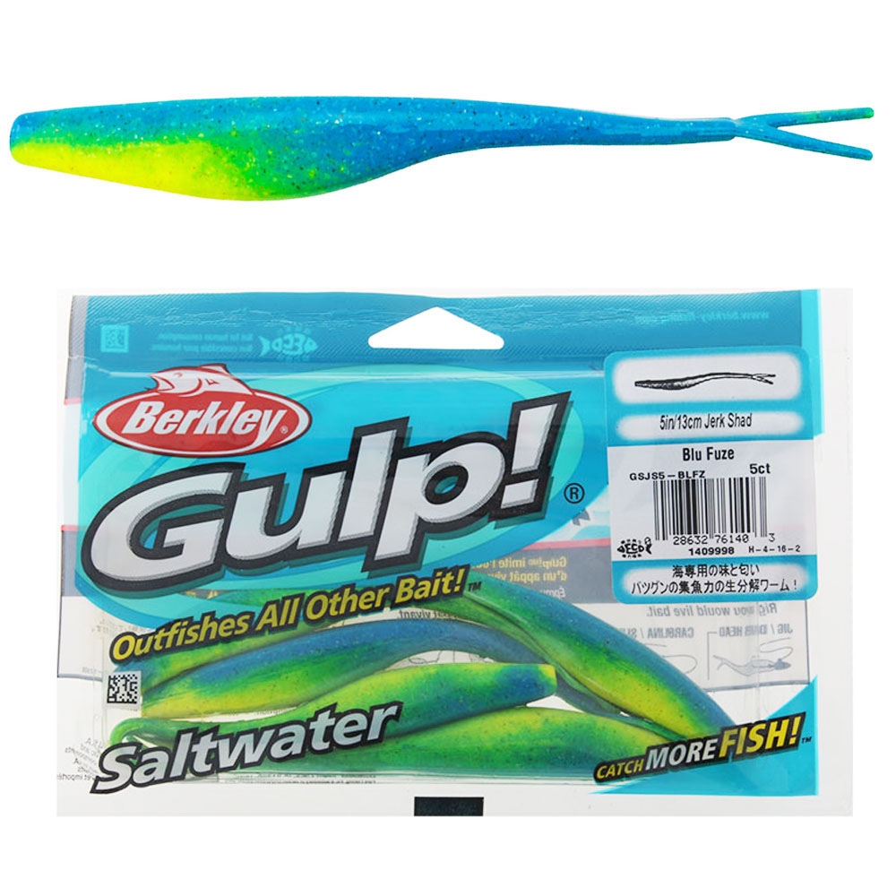 Berkley Gulp Jerk Shad Soft Bait 13cm Blue Fuze