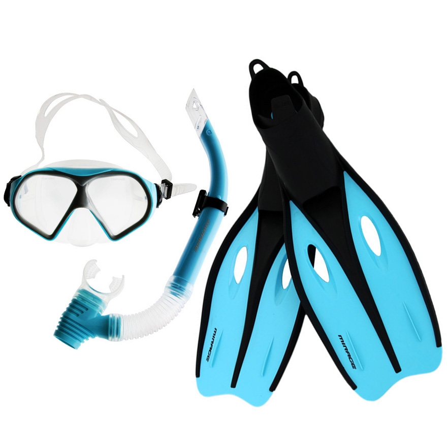 Mirage Challenge Adult Snorkeling Set Large Blue