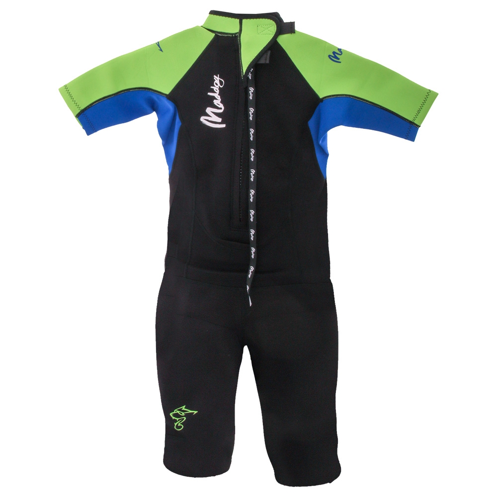 Maddog Neoprene Boys Shorty Wetsuit 3mm Green Blue Black Size 12