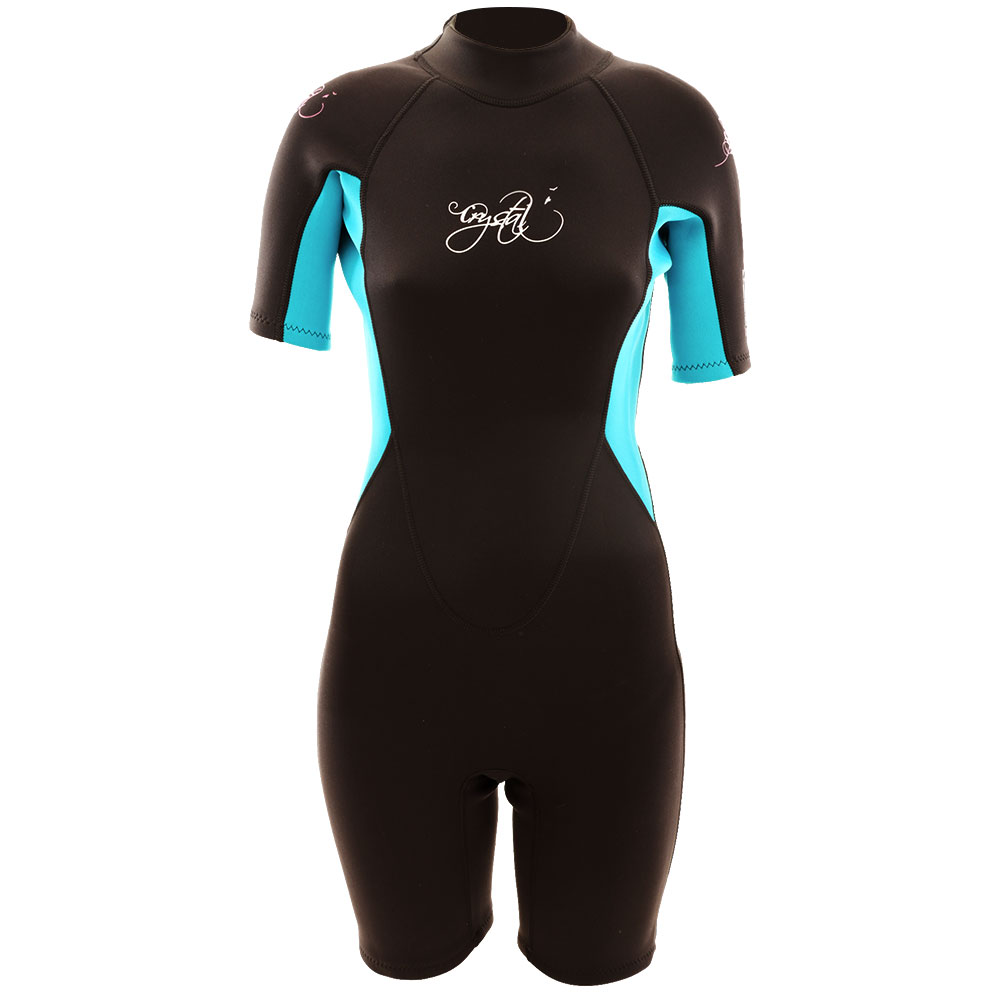 Crystal Superstretch Womens Springsuit Wetsuit 2mm Black Aqua 14