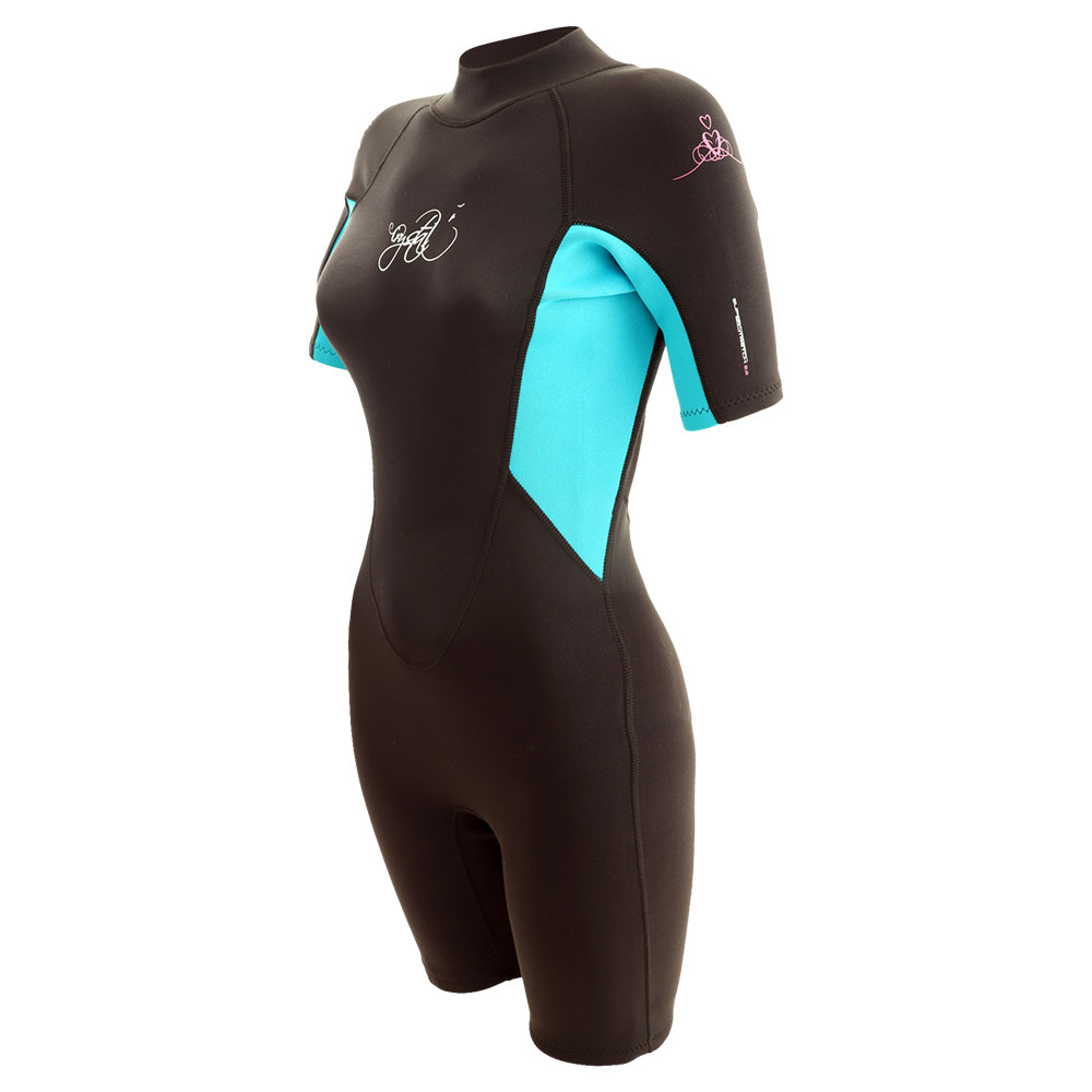 Crystal Superstretch Womens Springsuit Wetsuit 2mm Black Aqua 14