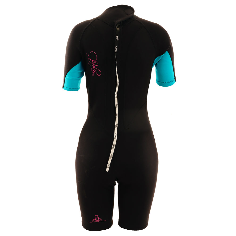 Crystal Superstretch Womens Springsuit Wetsuit 2mm Black Aqua 14