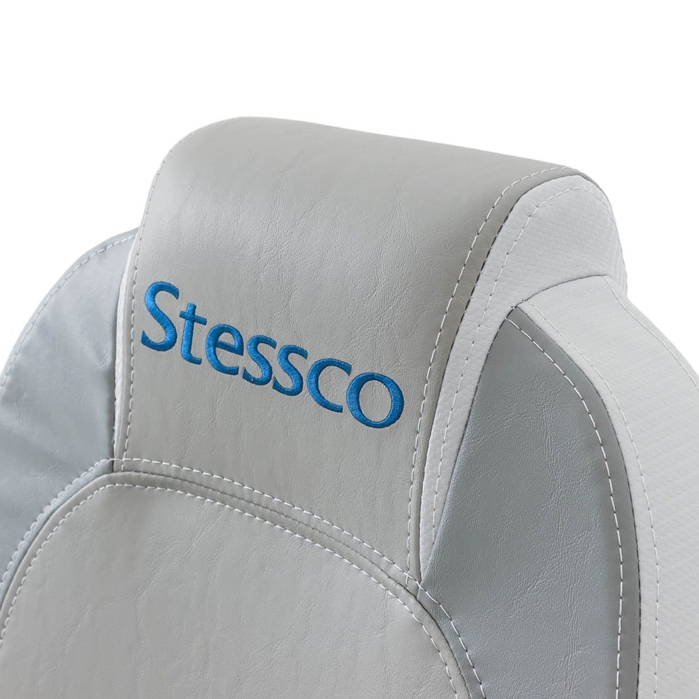 Stessco High Back Boat Helm Seat with Adjustable Bolster and Boat Seat Pedestal