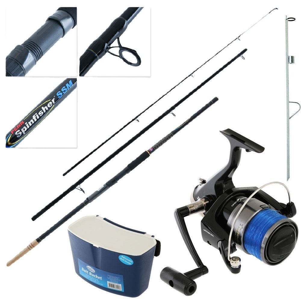 Daiwa Procyon 5500 PENN Spinfisher Surf Combo with Beach Spike and Bait Bucket 13ft 8-12kg 3pc