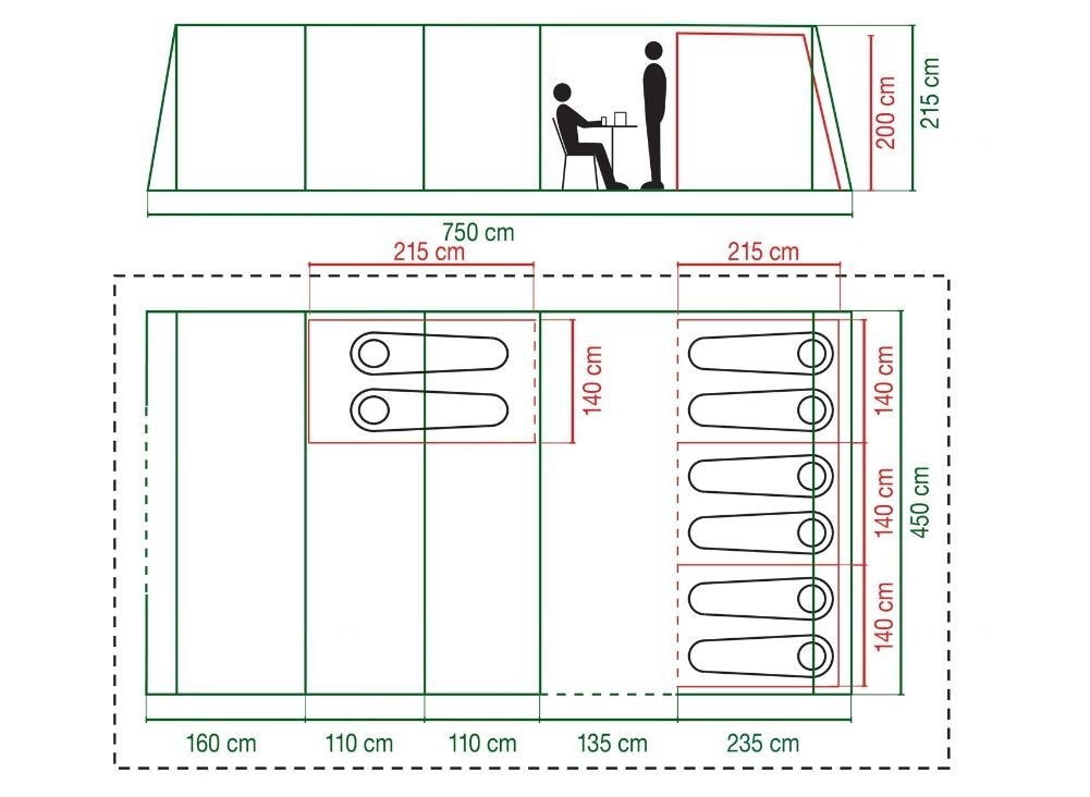 Coleman Weathermaster 8XL 32m² Inflatable Air Tent and Ground Sheet 