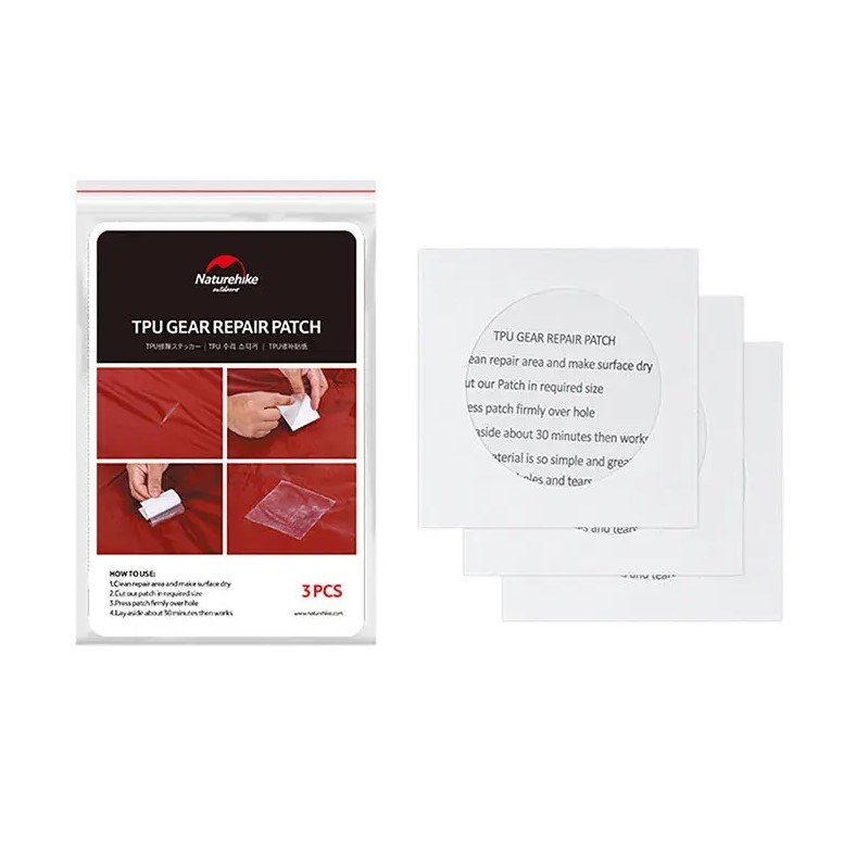 Naturehike TPU Gear Repair Patch 7x7cm Qty 3