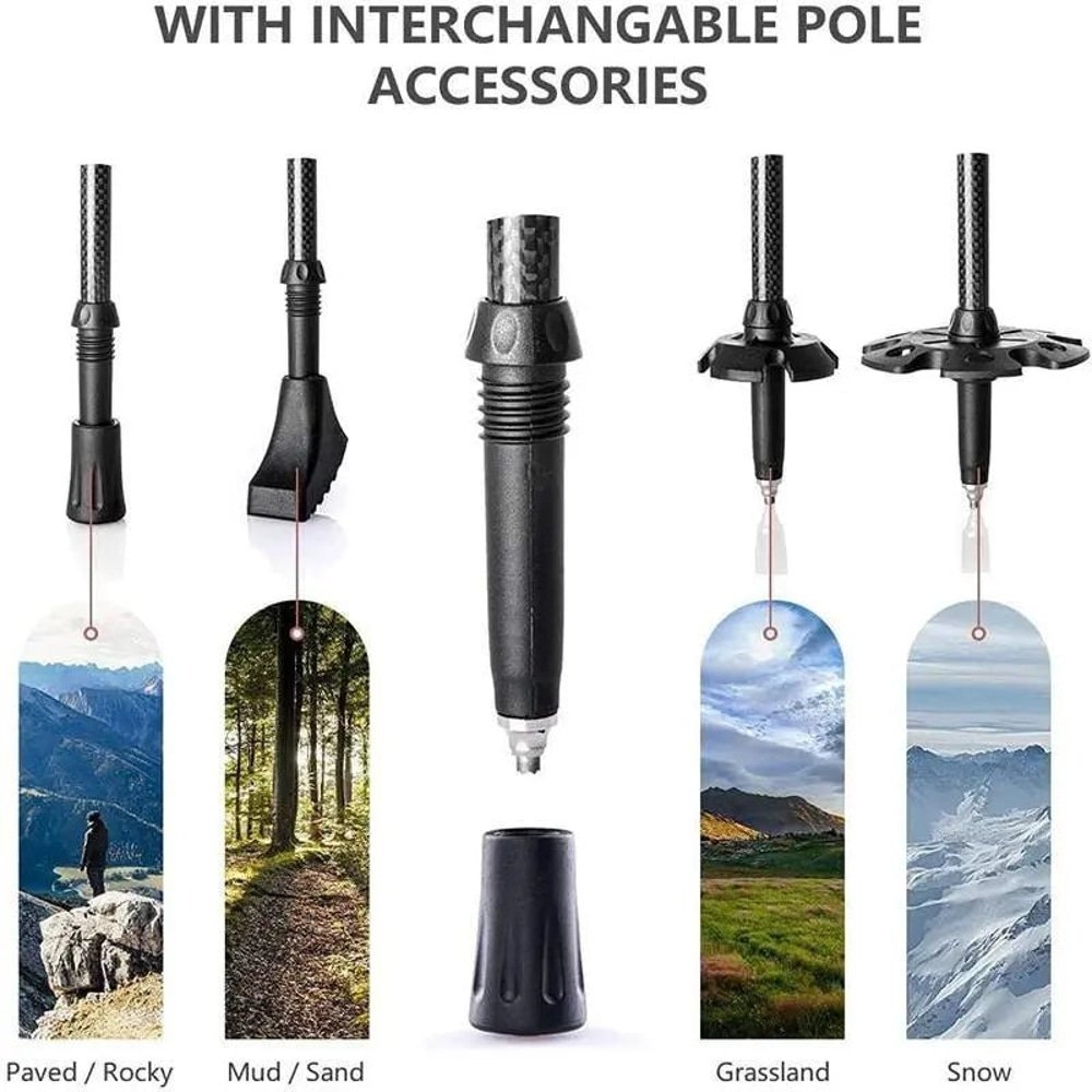 Naturehike Far Wind Telescopic Carbon Trekking Pole 62-135cm Qty 2