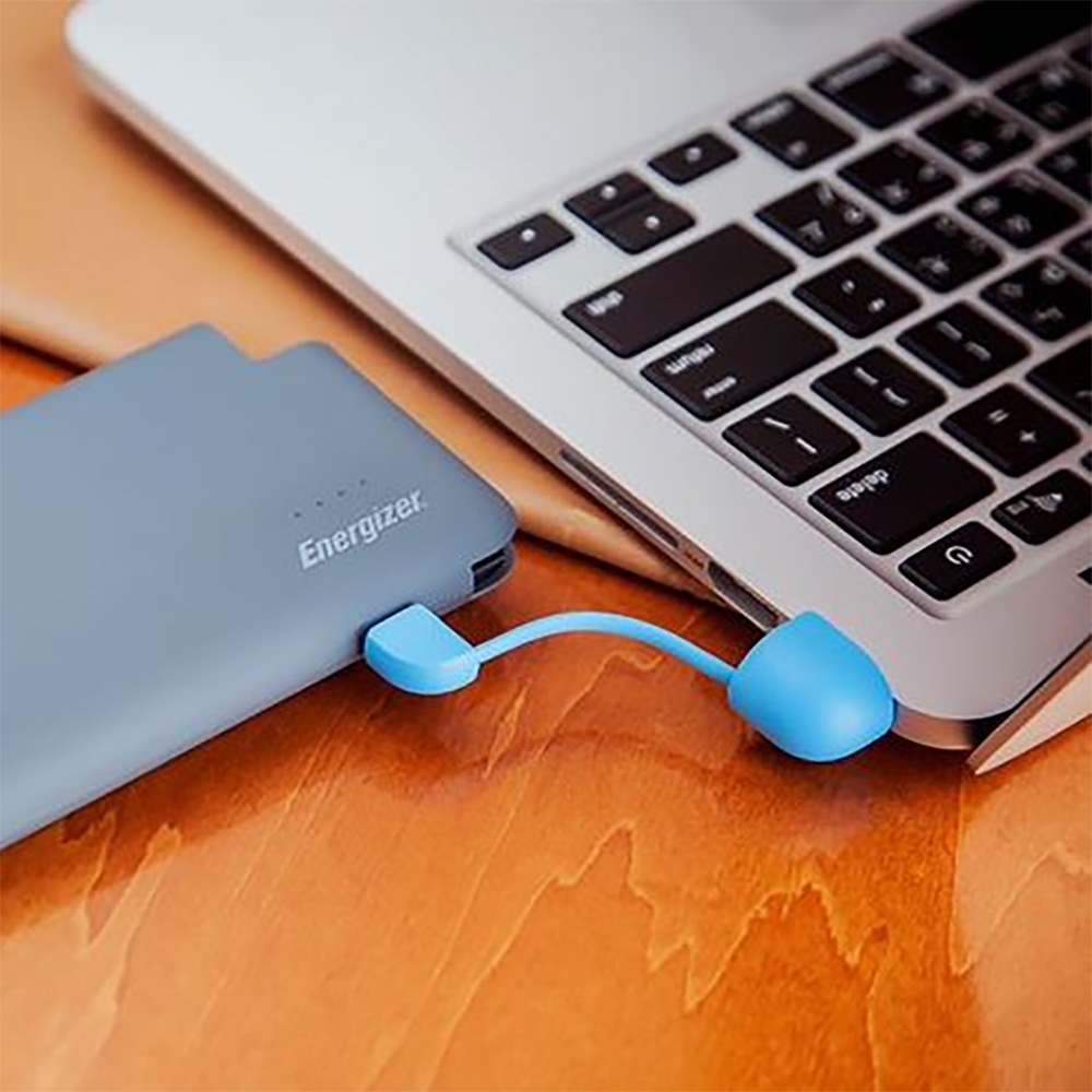 Energizer UE8001 Slim Power Bank with Detachable Cable 8000mAh Black