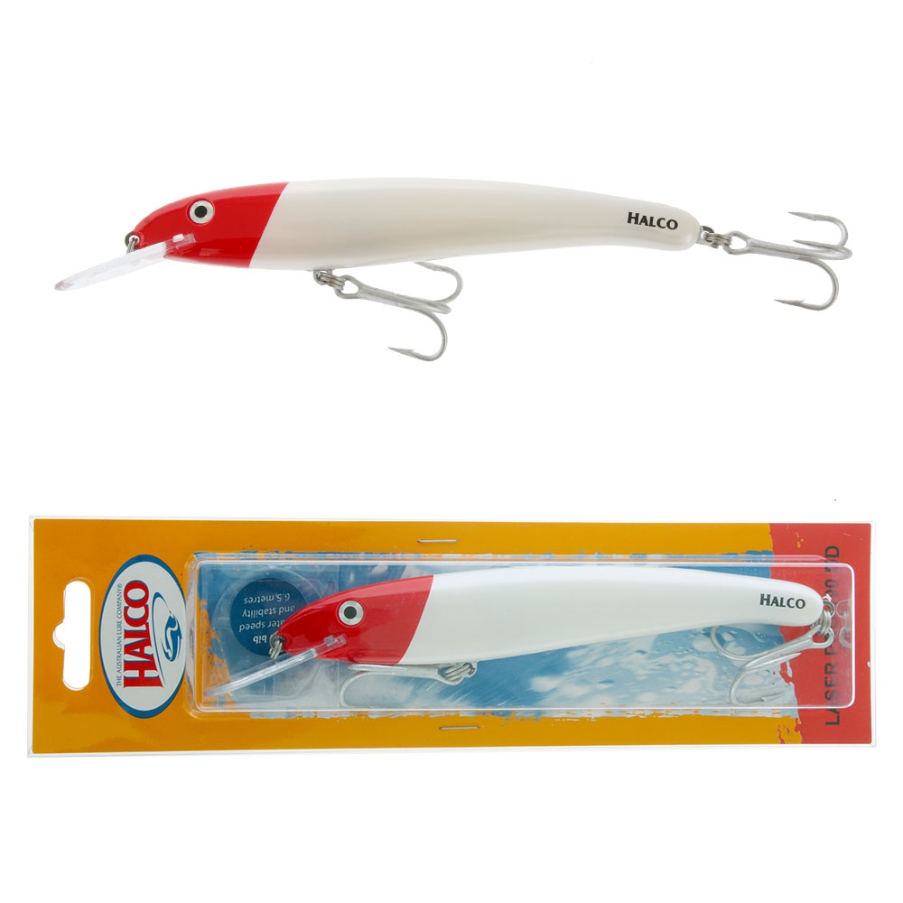 Halco Laser Pro 190 Trolling Lure 185mm 47g White Redhead