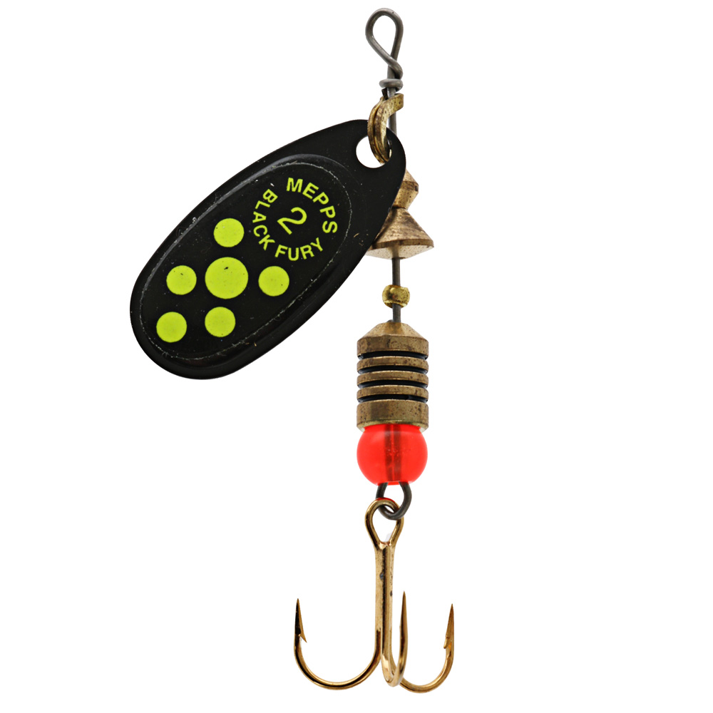 Mepps Black Fury Spinner Lure No.2 4.7g Chartreuse Treble Hook