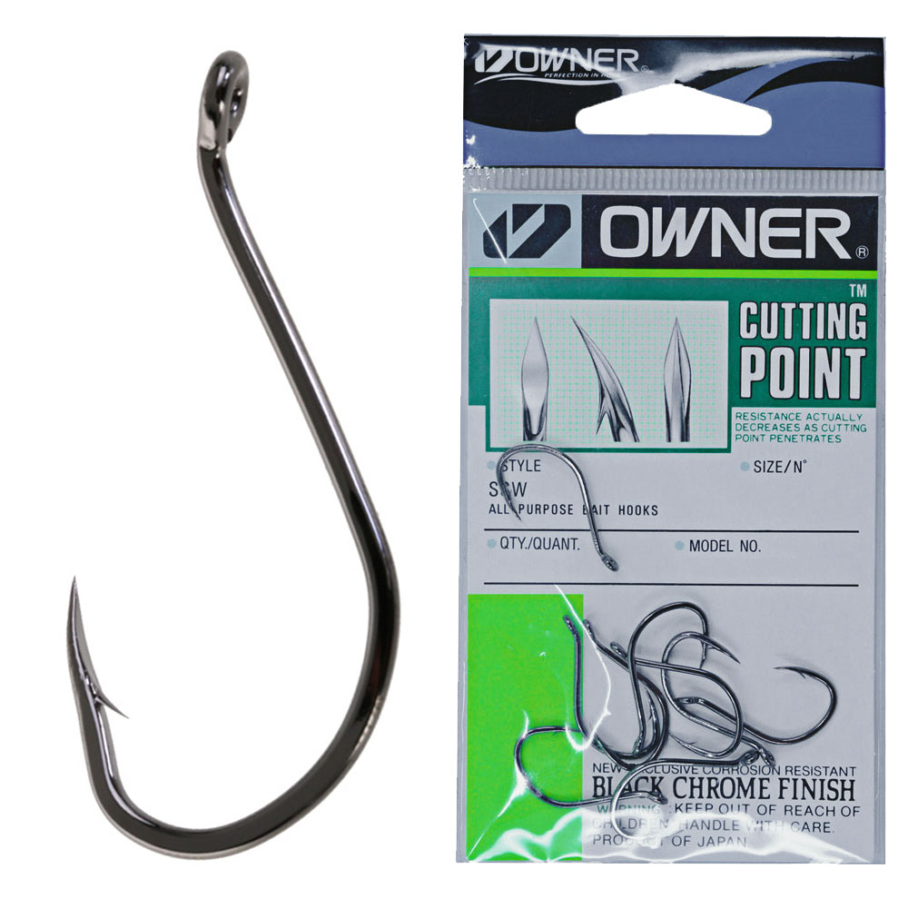 Owner SSW Cutting Point Octopus Bait Hooks #1 Qty 9